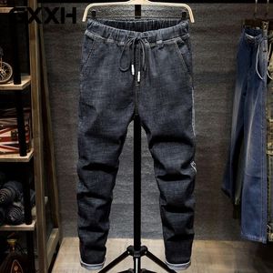 Jeans da uomo Pantaloni in denim elasticizzato Grandi taglie grandi 5XL 6XL 7XL Uomo nero Plus 44 46 48 Pantaloni Harem Autunno elastico blu