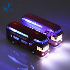 Diecast Alloy Double-decker London Tour Bus Model Car Toy, 1:50 Scale, with Light& Sound, Pull-back, Ornament, for Christmas Kid Birthday Boy Gift, Collecting, 2-2