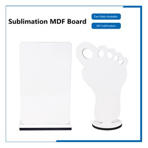 Låg MOQ! MDF Board DIY Sublimation Photo Frame Foot Rektangel Trä Bild Pads Värmeöverföring Konstmålningar Dekorationer Sublimerande Vit Familj Hem Albumram