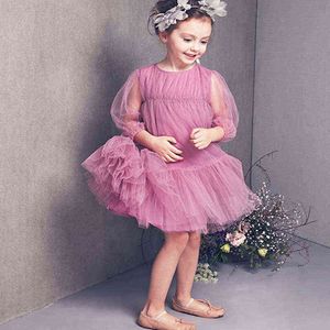 Kinder Sommerkleid für Mädchen 2021 Kinder Rosa Weiß Chiffon Kleid Kleinkind Prinzessin Dresssu kienki 2 bis 7 Jahre vestido infantil G1215