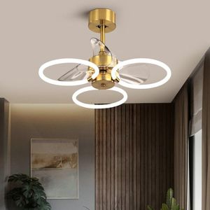 Ceiling Fans Light Luxury Modern Minimalist Invisible Fan Lamp With Electric Dining Room Living Bedroom Chandeliers
