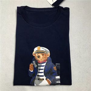 Neues hochwertiges Rundhals-T-Shirt aus 100 % Baumwolle für Herren und Damen, Designer-Kurzarm-Freizeit-T-Shirt mit Bärenaufdruck auf der Brust S-3XL