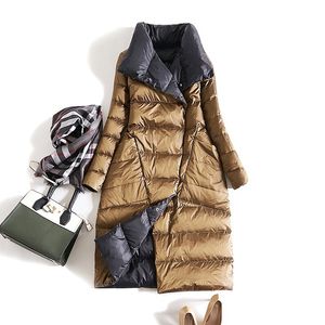 Johnature Winter Women Solid Color Down Coats Casual Ciepłe Kobiety Duże kieszenie Wysokiej jakości Solid Color Full Sleeve Coats 210521