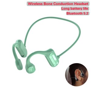 Kabellose Knochenleitungs-Kopfhörer, Bluetooth 5.2, hängende Ohr-Sportkopfhörer, wasserdichtes Stereo-Freisprech-Headset mit Mikrofon, lange Akkulaufzeit