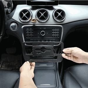 Car Carbon Fiber Panels Cars CD Air Conditioning Control Panel Cover Trim For Mercedes Benz A Class GLA CLA 2016-2017-2018-2019