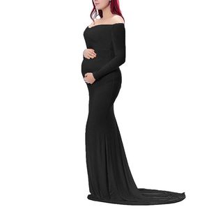 Maternity Dresses For Po Shoot Pregnant Women Long Sleeve Maxi Baby Shower Dress Pregnancy Gown Pography Props 2021