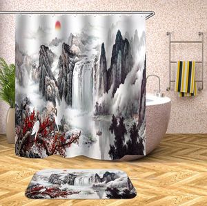 Duş perdeleri oloey doğal su geçirmez halılar ev banyo polyester kumaş ekranlar özelleştirilmiş