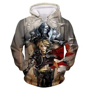 رجال رجال رجال Sweatshirts Harajuku Fullmetal Alchemist Men Women Fashion Cartoon Cosplay Hoodie Tops Funny Streetwear Sweetsh