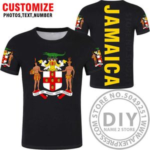 Jamaika T Gömlek DIY Ücretsiz Custom Made Adı Numarası Yaz Stil Erkekler Kadınlar Moda Kısa Kollu Komik T-Shirt Casual T Gömlek X0602