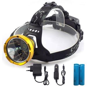 Potente faro frontale a LED ricaricabile testa lampada lanterna torcia 18650 batteria per escursionismo da campeggio FishingR1 fari