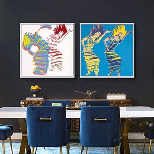 Pop Art Dancing Girl di Andy Warhol Dipinti su tela per soggiorno Arte astratta Poster e stampe Quadri decorativi moderni