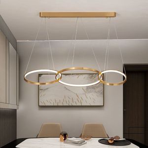 Modern LED Pendant Lamp Room Dining Kitchen Golden Circle Chandelier Chandelier