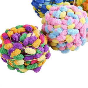 1 STÜCK 3 Bälle/Lot 400g dickes Woll-Big-Regenbogen-Pom-Garn Weiches Baby-Kaschmir-Garn Handstrick-Häkelgarn für DIY-Kissen FZ35 Y211129