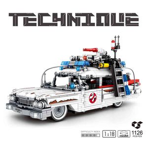 MOC 1126Pcs High-Tech Ghostbusters Ecto-1 & 2 Kids Toys Creators Cars Bricks Movie Film Buffy e Building Blocks For Children X0503