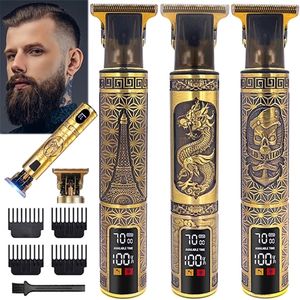 Barbeador masculino aparador elétrico para homens barbeador elétrico sem fio aparador de barba carregamento rápido display lcd máquina de barbear 5 220211