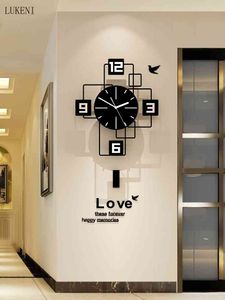 Nordic Style Wall Living Room Home Fashion Personalità Art Clock Modern Creative Decoration Table 210414