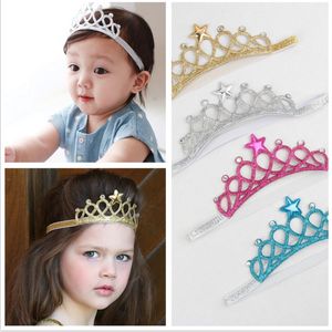 Baby Girls Headbands Sparkle Crowns Kids Grace crown Hair Accessories Tiaras Headband With Star Rhinestone Colors for toddler KHA91
