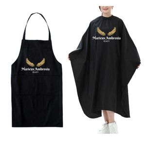 Hairdressing Cape Hair Cutting Cloth Barber Salon Capes And Apron Wholesale Black Waterproof Customized Color 210622
