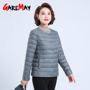 Outono inverno mulheres para baixo jaqueta quente magro plus size senhoras short branco pato parka jaquetas femininas 210428