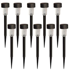 10pcs luzes solares solares externos solares solares lâmpadas de jardim leves iluminação de paisagem múltipla branca quente para caminho da passarela do pátio D2.0