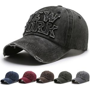 Marca de moda Nova York lavou a bola de algodão para homens gorras snapback taps beisebol casquette papai hat hat ardoors esportes chapéus