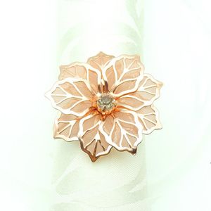 Flower Shaped Napkin Ring Metal Napkins Buckle Rings Hotel Wedding Party Table Decoration Towels Decor Buckles Multi Colors LLF8600