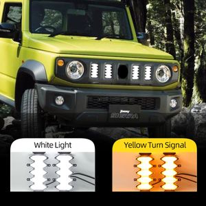 4 sztuk dla Suzuki Jimny 2019 2020 2021 DRL Yellow Turn Signal Sygnał LED Grille Grille Lampy dzienne Running Light