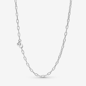 100% 925 Sterling Silver Link Kedja Halsband Passa European Pendants och Charms Fine Bröllop Smycken Present