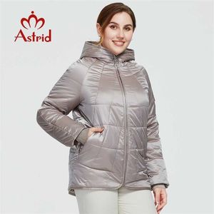 astrid 가을 겨울 여성 코트 여성 windproof 따뜻한 파카 격자 무늬 패션 자켓 후드 대형 크기 여성 의류 9385 211011