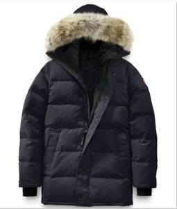 Herren Carson Daunenparka Fusion Fit abnehmbare Coyote-Fell-Kapuzenjacke Designer Damen Canvas gesteppte Reißverschlusstaschen warme Oberbekleidung