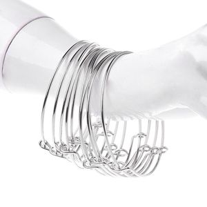 10Pcs Lady Adjustable Expandable Open DIY Jewelry Making Tools Wire Wrapped Bracelets Bangles For Women Silver Bangle