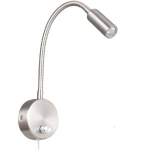 Tokili Lampada per testiera illuminata Lampadine Interruttore On/Off/Dimmer LED 3W Bianco caldo/freddo 100-240V Montaggio superficiale Lampada da lettura Faretto regolabile Nichel spazzolato