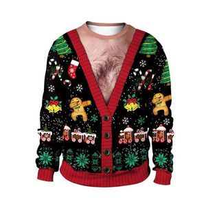 Men s Sweaters Ugly Christmas Sweater Festive Embellished Holiday Men Women Crew Neck Xmas Sweatshirt Pullover Jumpers Tops