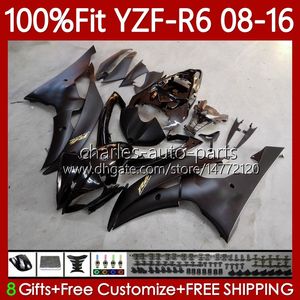 Matowy Czarny Wtrysk Mold Bodys dla Yamaha YZF R6 YZF R6 R YZF600 Nadwozie NO CC YZFR6 YZF OEM Fairing