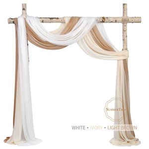 Wedding Arch Drapping Fabric 29" x 6.5 Yards Sheer Chiffon Backdrop Curtain Drapery Ceremony Reception Swag 210712