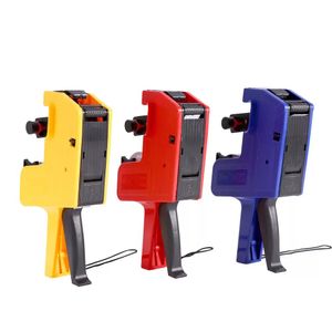 2022 Novo Design Belo Labeler 8 Dígitos Preço Gun Plástico Laborador Preço Tag Marcação de Marcação para Rotulagem Handheld Amarelo / Vermelho / Azul