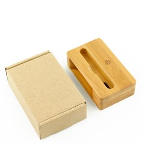 2023 Natural Bamboo Wood Step Holder Waterproof Stand Phone Speaker Desktop Cell Phones Loudspeaker