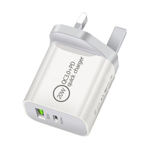 PD Fast Charger 20W with Type C and USB Port QC 3.0 EU US UK AU Plug Cell Phone Chargers For iPhone Samsung