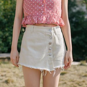 Sexy Frauen Denim Mini Mode Sommer Hohe Taille Schwarz Hosen Rock Weiß Paket Hüfte Jeans Harajuku Plus Größe Baumwolle 210417
