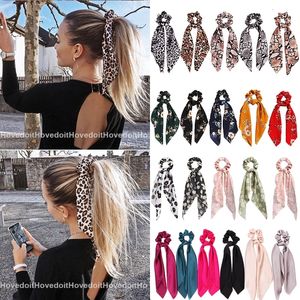 Candy Color Women Hair Scrunchie Bows Ponytail Holder Hairband Bow Knot Scrunchy Girls Hairs Ties Accessories