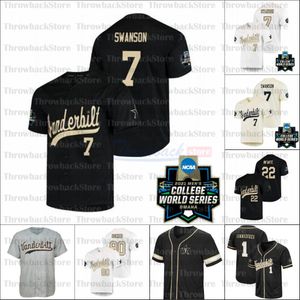 2021 NCAA Vanderbilt College Jerseys Commodores Jack Leiter JJ Bleday Cooper Davis Austin Martin Dansby Swanson Тим Корбин Родригес