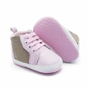 Babyschuhe Jungen Mädchen High Top Lauflernschuhe für Neugeborene, lässig, weicher Boden, rutschfest, atmungsaktiv, Freizeitschuhe für Kleinkinder