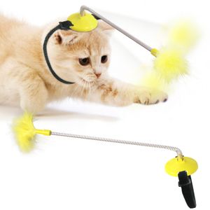 Practical pet products wholesale cats self hi collar neck Toy Spring tease cat stick ZWL530