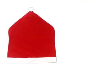 2022 Julstolsskydd Santa Clause Red Hat Chair Back Covers Dinner Chair Cap Sets för Christmas Xmas Home Party