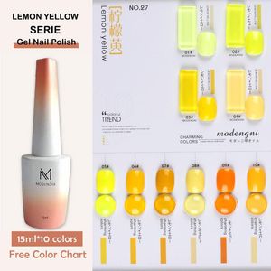 Nail Gel MODENGNI ml Lemon Yellow Color Kit French Polish Design Soak Off UV LED Lacquer For Salon
