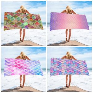 Mermaid Beach Ręcznik Norące Wymienne Ręczniki kąpielowe Nadmorskie Weź na wakacje Kerchief Superfine Fiber Sandbeach Spódnica WMQ909