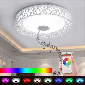 APP Lampa Sufitowa LED Z Głośnikiem Bluetooth 36W Music Party Lampa Deco Sypialnia Oprawa Oświetleniowa Z Pilotem