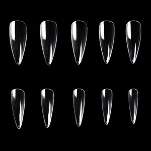 KADS 500pcs No Crease Short Stiletto False Tips s Manicure Nail Art Decoration Extension Tools with Gel