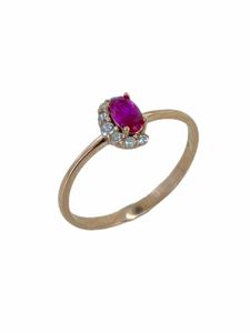 Klusterringar Tiny Oval Zircon Stone Gold Model 925 Silver Ring