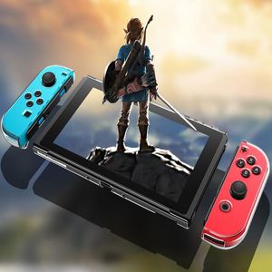 För Switch Case Hard Shell Löstagbart kristallskyddsfodral Transparent Cover Console Game Controllers Joysticks